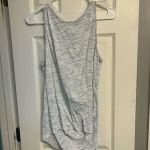Lululemon tank top with cut out in the back, grey/white